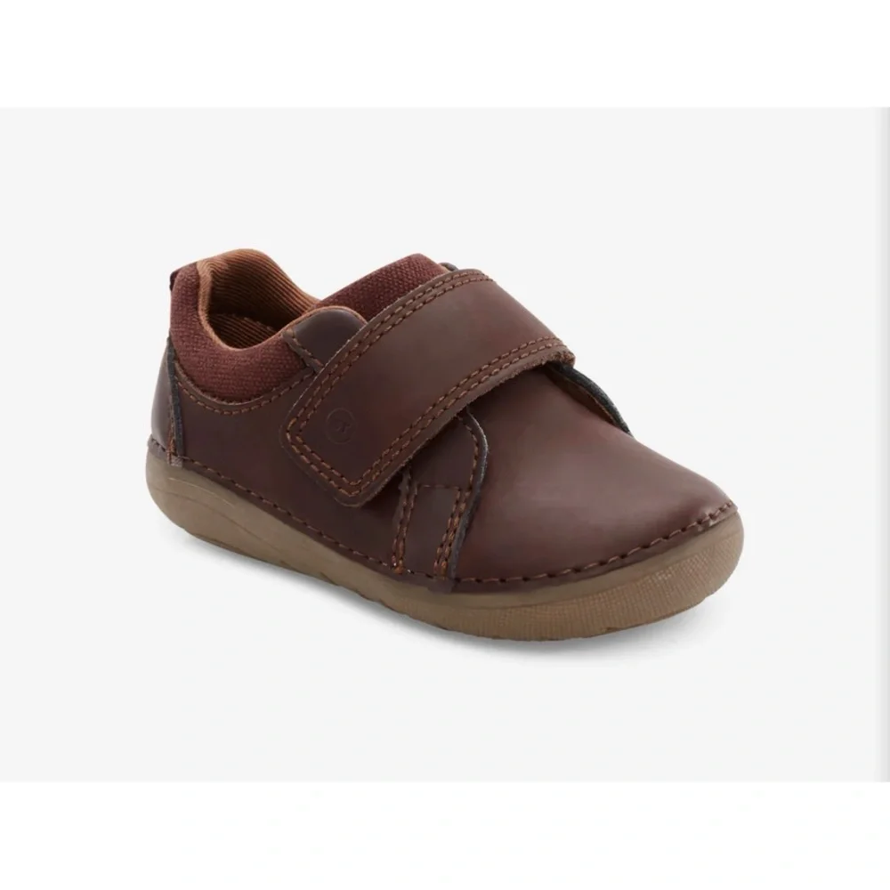 Stride Rite Brown Soft Motion Jodie Sneaker Baby Boy Size 3.5 Wide